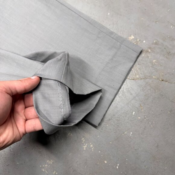 Mens Light Grey Dress Pants Wool Trousers 34x30 - Picture 4 of 8
